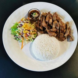 ข้าวสเต็กสันคอหมู เลือกซอสได้