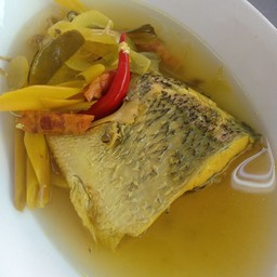 ปลากะพงต้มน้ำส้มโตนด