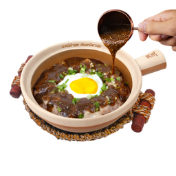 ข้าวอบหม้อดินเนื้อซอสพริกไทยดำ Black Pepper Beef & Egg Claypot Rice (OL)