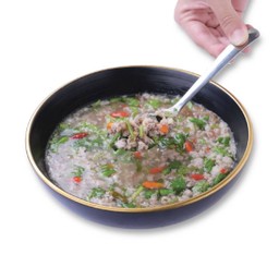 หมูสับต้มปรี๊ด ( Hot & Sour Pork Soup )