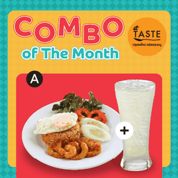 เซ็ท A ข้าวผัดน้ำพริกเผากุ้งไข่ดาว + น้ำผึ้งมะนาว