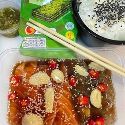 เซ็ตแซลมอน+กุ้งดองซีอิ้ว