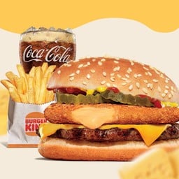 ชุดสุดคุ้ม เบอร์เกอร์ชีสยืด (หมู)