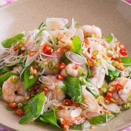 ยำตะไคร้กุ้งสด