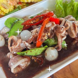 หมึกผัดกะปิ