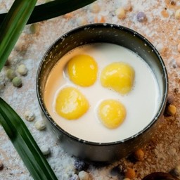 บัวลอยงาดำ+คัสตาร์ดไข่เค็ม.