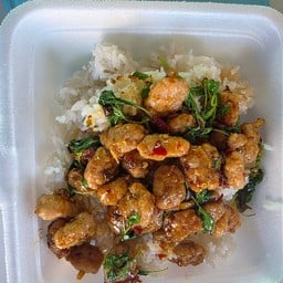 ข้าวกะเพรา&ไก่ทอด