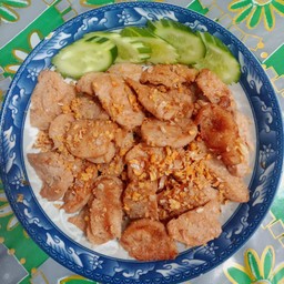 หมูกระเทียมเจ Vegan