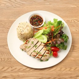 ข้าวหมูหลุมย่าง จิ้มแจ่ว