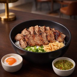 🍚ข้าว x สันคอหมูย่างฉ่ำซอส🥓