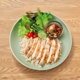 ข้าวอกไก่ซูวีด์ น้ำจิ้มแจ่ว