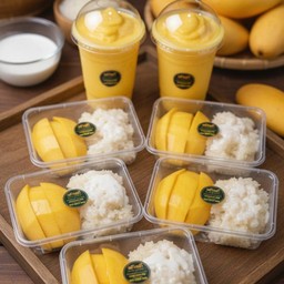 เซตข้าวเหนียวมะม่วง 5 กล่อง ฟรี! น้ำผลไม้ปั่น 2 แก้ว