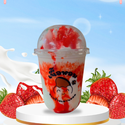 นมสดปั่นสตรอเบอร์รี่