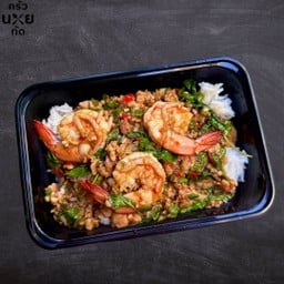 ข้าวกระเพรากุ้งหมูสับ