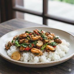 ข้าวกะเพราหอยแมลงภู่