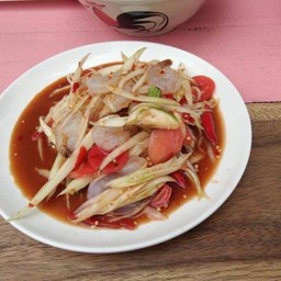 ตำลาวกุ้งดิบ/สุก