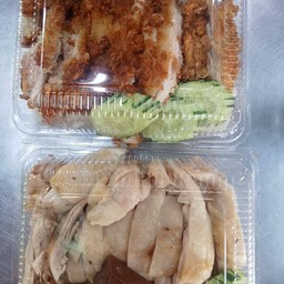 ข้าวมันไก่ต้ม1กล่อง+ข้าวมันไก่กรอบ 1กล่อง