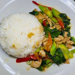 ข้าวหมูคะน้า