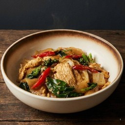 เส้นใหญ่ผัดขี้เมาไก่