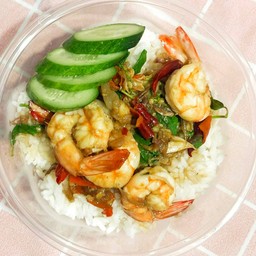 ข้าวกระเพรากุ้ง