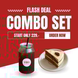 [combo set] เครื่องดื่ม (เลือกได้) + ขนมโฮมเมด (เลือกได้) ลดพิเศษ !