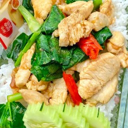 ข้าวไก่คะน้า
