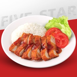 ข้าวสเต๊กไก่ฮอตแอนด์สไปซี่