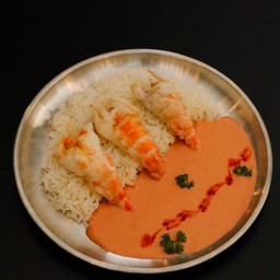 ข้าวกุ้งแกะซอสมันกุ้ง