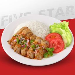 ข้าวไก่ย่างน้ำตกนัว