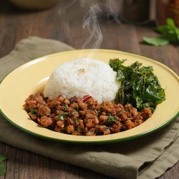 ข้าวกะเพราหมูสับ Pork