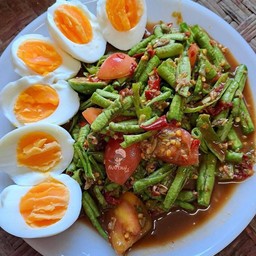 ตำถั่ว+ไข่ต้ม 3 ฟอง