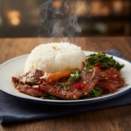 ข้าวกะเพราเนื้อเปื่อย Braised Beef