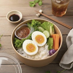 Rice Mixed With Chili Paste + Boiled Egg