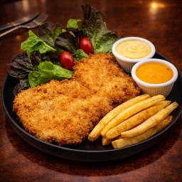 สเต็กหมูสันคอทอดพริกไทยดำ