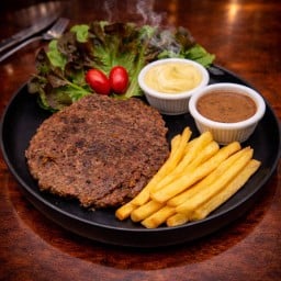 สเต็กหมูบดพริกไทยดำ