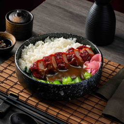ข้าวหมูแดงRoasted Pork over Rice.