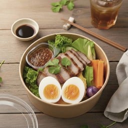 Rice Mixed With Chili Paste + Grilled Pork + Boiled Egg