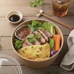 Rice Mixed With Chili Paste + Grilled Pork + Omelette