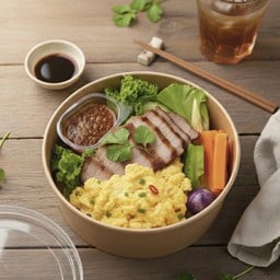 Rice Mixed With Chili Paste + Grilled Pork + Scrambled Egg