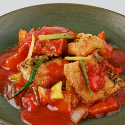 เนื้อปลากะพงผัดเปรี้ยวหวานSweet & Sour Seabass.
