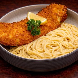 สปาเก็ตตี้ครีมซอสปลาทอด