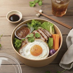 Rice Mixed With Chili Paste + Grilled Pork + Fried Egg