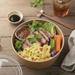 Rice Mixed With Chili Paste + Grilled Pork + Scrambled Eggs