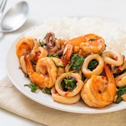 ข้าวราดพริกแกงทะเล #80