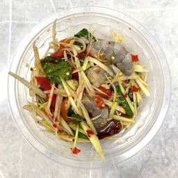 ตำปลาร้ากุ้งสด (กุ้ง6ตัว น้ำปลาร้าสูตรป้านี