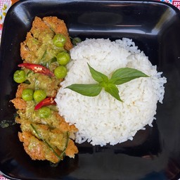 ข้าวราด    ไก่กรอบเขียวหวาน