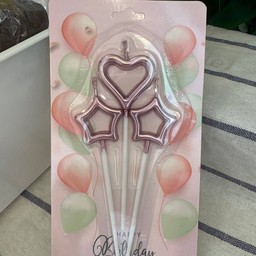 เทียนชุดหัวใจชมพู