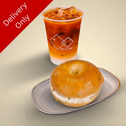 [del] Iced Chajai House Blend + Cream cheese Bagel
