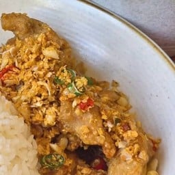 ทอดพริกหัวเทียมเจียว กับข้าว