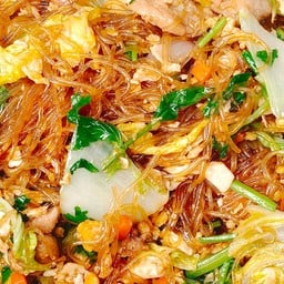 ผัดวุ้นเส้นราดข้าว